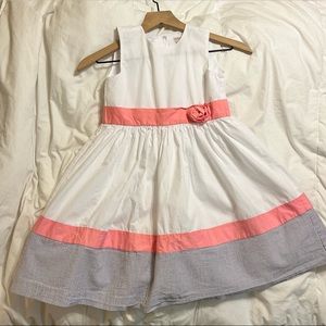 Girls white Gymboree dress Easter colors size 7 cute flare skirt tank style